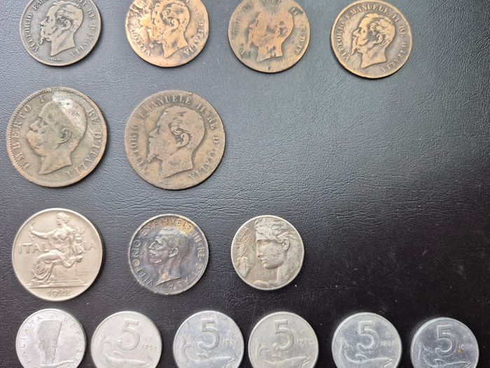 Italian coins, including silver example