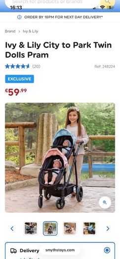 dolls double pram