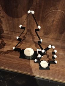 2 x candles tree metal tealight holders