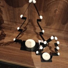 2 x candles tree metal tealight holders