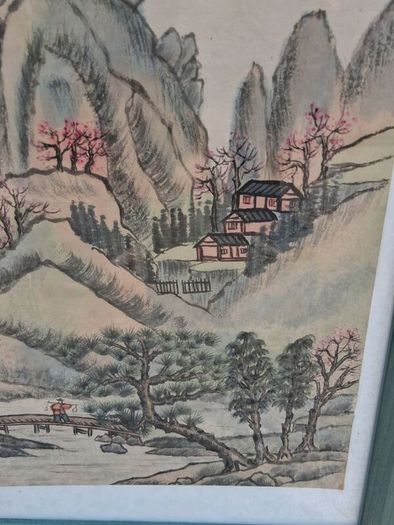 Large Original Japanese Country Scene Painting