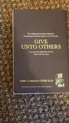 Donna Leon Give Unto Others Proof Copy