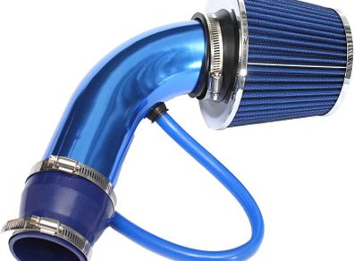 Universal Air Intake Filter Kit, 76mm 3" Car Cold Air Intake Filter Aluminium Induction Kit Pipe Hose Cone Air Intake Filter Kit for Car