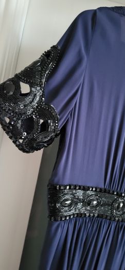 Temperley London Navy Silk Embellished Sz 12UK - Rrp 950