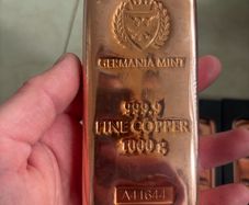Germania Mint 1kg Pure Copper bars. Fine copper bars New sealed