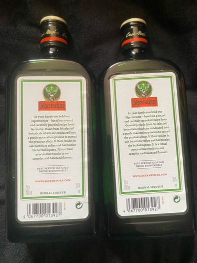 Jagermeister empty bottles