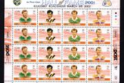 2002 Ireland IPTA Roadshow Kilkenny 9th March 2002 Commemorative Stamps Exhibition Souvenir on 2001 Ireland GAA Hall of Fame Sheet Mint Never Hinged Number 39