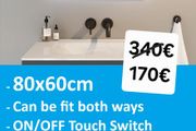LED Bathroom Mirror Demister Antifog 80x60cm Dual LED