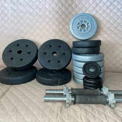 dumbbells + weights