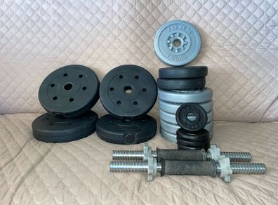dumbbells + weights