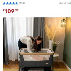 Tutti Bambini CoZee Lite Bedside Crib Charcoa,l
