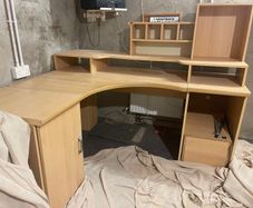 Large Modular Corner Desk with Hutch Shelving