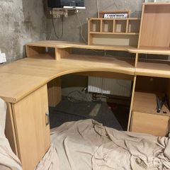 Large Modular Corner Desk with Hutch Shelving