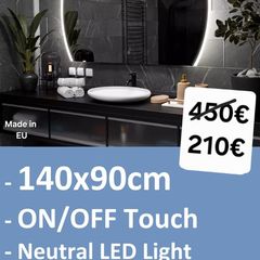 LED Bathroom Mirror 140x90cm Touch Switch Bright