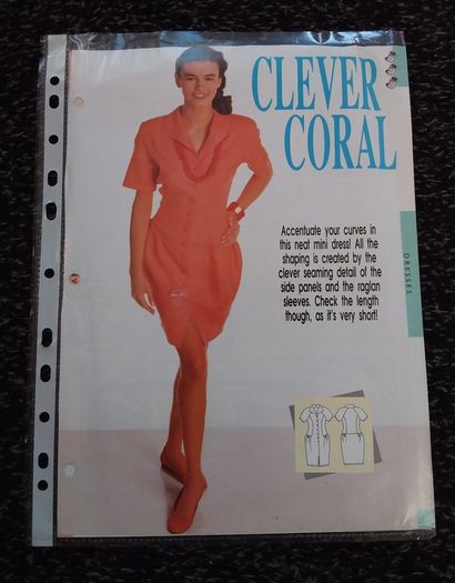 Vintage Clothes Patterns : " Clever Coral " and  " Sea - Urchins " : 1980s - 1990s
