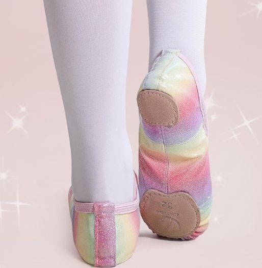 Ballet Shoes for Girls Leather Dance Slippers Soft Split Sole Ballet Flats with Cross Elastic Straps for Toddler Kids, Smooth Finish Wipe-Clean