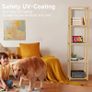 67" Glass Display Shelf with Dimmable LED Floor Lamp, Collectibles Display Cabinet with Remote & App Control, 5 Tier Open Bookshelf Lamp for Living Room, Bedroom, Office, Home Decor, Wood Image 7