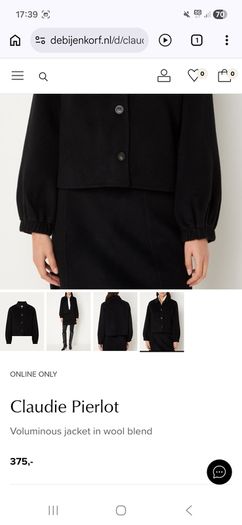 Claudie Pierlot Wool Jacket - Black - FR 38 Fits UK 12 - BNWT RRP 375