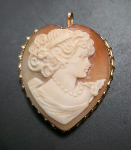 Large Gold Cameo pendant