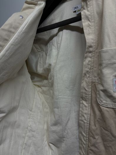Zara x Peanuts Mens Cream Denim Jacket Limited Edition Style