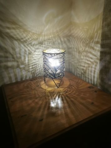 Boho LED Standing Lamp / Lantern with a Golden Glow - ideal bedside light - also great for a garden party or a camping trip