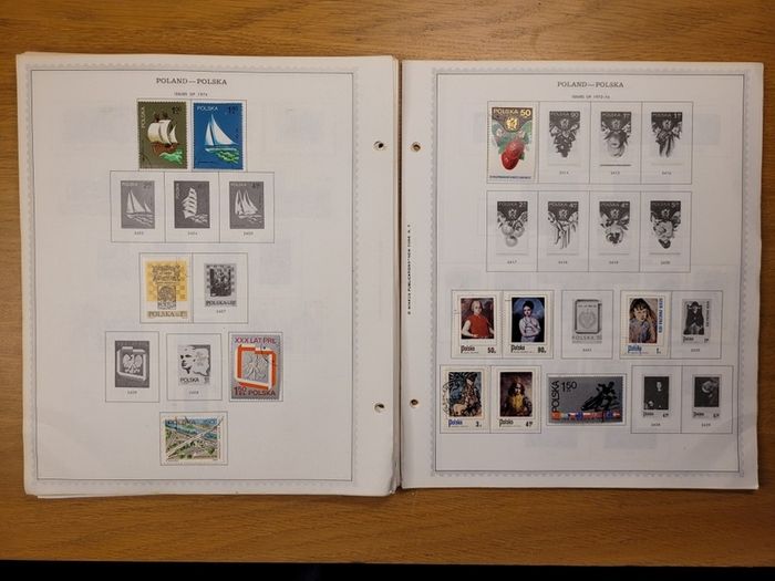 Poland 1946 -1983  Minkus Stamp album pages partially filled