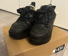 UGGs black sneakers with white fur