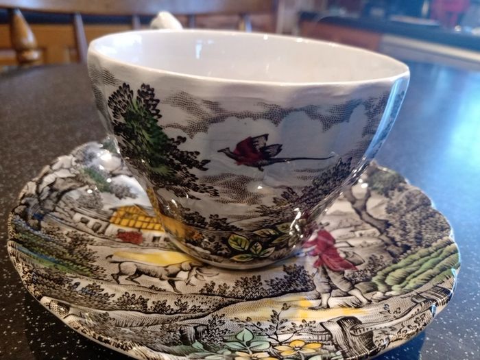 Vintage Myott The Hunter Cup and Saucer Set of 4