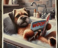 bathroom print 31x22cm border terrier