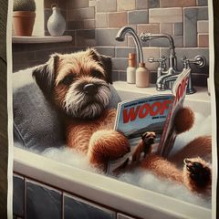 bathroom print 31x22cm border terrier