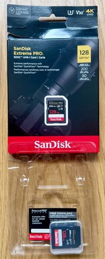 SanDisk Extreme Pro 128GB SDXC, 200MB/s, Class 10 U3, V30