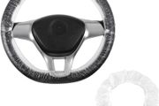 100pcs Disposable Steering Wheel Covers, Disposable Car Steering Wheel Cover for Avoiding Scuffs &amp; Scratches, PE Transparent Steering Wheel Protector Universal Car Steering Wheel Cover Accessories