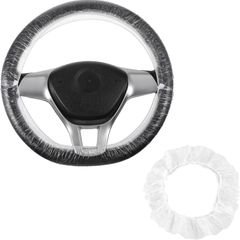 100pcs Disposable Steering Wheel Covers, Disposable Car Steering Wheel Cover for Avoiding Scuffs & Scratches, PE Transparent Steering Wheel Protector Universal Car Steering Wheel Cover Accessories