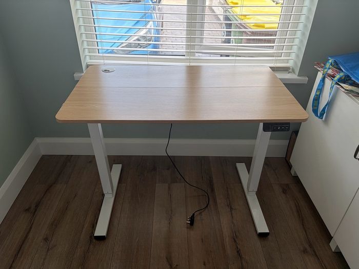 White and Oak Style Standing Desk