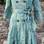 Atmosphere -Teal Double-Breasted Trench Coat Image 3