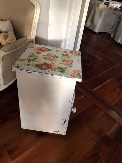 Floral Decoupage bedside locker