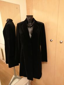 Women's Coat Black Velvet Dress Coat NWT 14