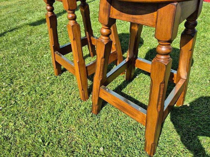 Pair of Immaculate Commercial-Grade Beechwood Bar Stools