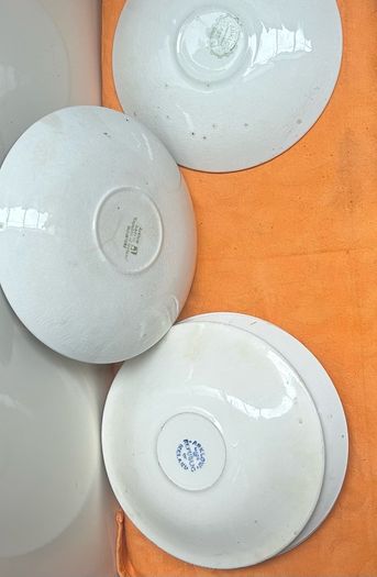 60s Arklow Pottery Willow Pattern cups and saucers x7