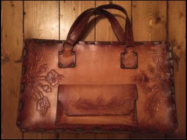 Leather laptop bag
