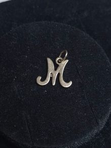 Vintage 9ct Solid Gold Letter M Initial Pendant Charm Hallmarked