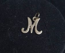 Vintage 9ct Solid Gold Letter M Initial Pendant Charm Hallmarked