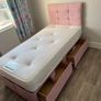 New 3ft Single Divan Beds. Stylist Headboard Options. Optional Drawers Storage And Tufted Memory Foam Mattresses Instock Image 3