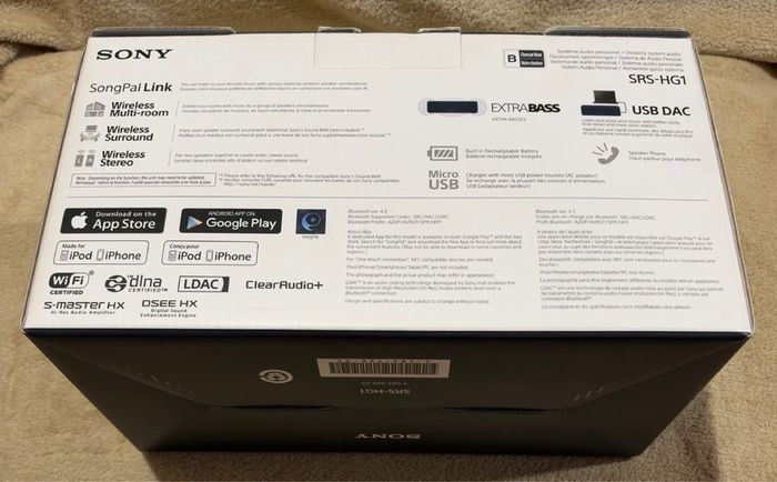 Sony SRS-HG1 Hi-Res Audio Portable Speaker.