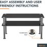 Chrome and Black Coffee Table with Shelf - Tempered Safety Glass Coffee Table - Small Table W80cm x D40cm x H41.5cm - Living Room Furniture/Office Furniture (FREE POSTAGE) Image 2