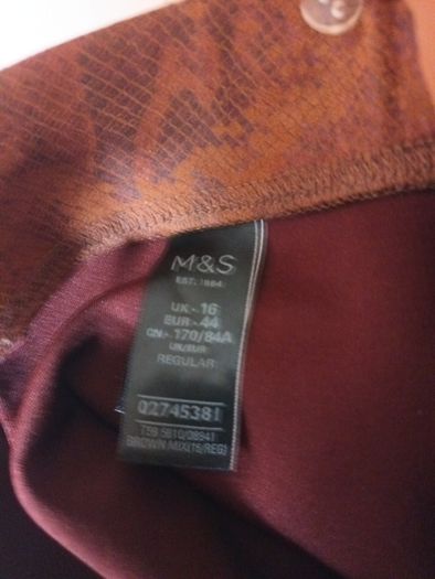 M&S Snake  Print Patterned  Trousers.  S.16.
