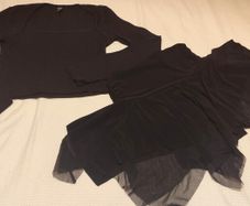 Black Top and Skirt set. Size M