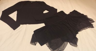 Black Top and Skirt set. Size M