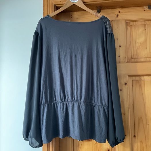 Oasis grey occasion top long sleeve plus size