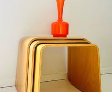 Post Modern bent plywood nesting tables by Habitat c1990